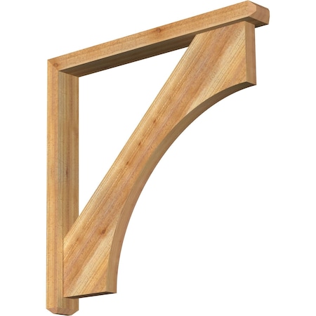 Ekena Millwork Westlake Craftsman Rough Sawn Bracket w/ Offset Brace, Western Red Cedar, 4"W x 34"D x 34"H BKT0402X34X34WTL04RWR